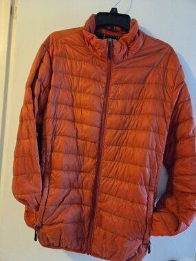 Hawke & Co Sport Performance Puffer Jacket Orange, Packable Duck Down Jacket